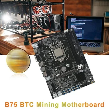 B75 8XPCIE USB3.0 BTC ETH Mineiro Kit placa Mãe+CPU+Ventilador de Refrigeração+2X4G RAM DDR3+Mudar de Linha+de Rede RJ45 Linha LGA1155 DDR3