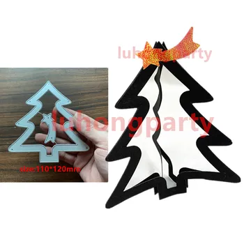 1PC em 3D, Árvore de Natal de Corte de Metal Morre Estêncil Scrapbooking Álbum de Fotos do Cartão de Papel de Relevo Ofício de DIY