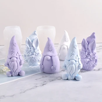 DIY de Natal Gnome Vela de Cristal de Resina Epóxi Molde Anão de Chocolate Sabão de Gesso de Enfeites para Decoração de Casa com Moldes de Silicone