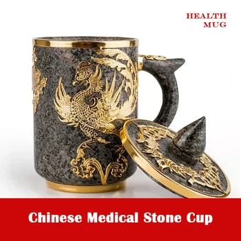 Médicos chineses pedra copo de água mosaico de Ouro Caneca de água Purificada de Saúde de qualidade copo de água copo de chá de Saúde presentes para os idosos