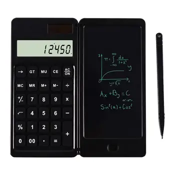 Dobrável Calculadora E 6 Polegadas LCD Escrever Tablet bloco de Desenho Digital De 12 Dígitos Visor com Caneta Stylus Botão erase (Apagar) a Função de Bloqueio de