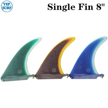 Surf Longboard Barbatanas de Fibra de vidro Comprimento de 8 de Surf Fin Verde/Azul/Marrom cor Fin Prancha Fin 8 Comprimento