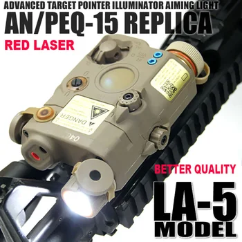 Tática PEQ-15 DIODO emissor de Arma de Luz com Laser Vermelho Rifle de Caça Luz Branca Iluminador Versão Atualizada