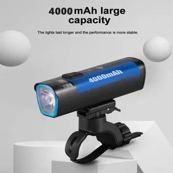 A Luz de bicicleta 1000Lumen Moto Farol do Banco do Poder de 4000mAh Lanterna Guiador de Carregamento USB de BTT de Ciclismo de Estrada Destaque