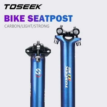 TOSEEK de Carbono MTB Bicicleta Espigão Deslocamento 0mm Assento da Bicicleta, posto de Carbono 27.2/30.8/31.6 mm de Bicicleta de Montanha Tubo de Acessórios de Moto