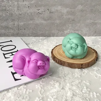 Bonito Porco Molde de Silicone 3D Molde do Bolo para Assar Mousse de Chocolate Esponja Moldes Panelas Bolo Deco Ferramentas do Molde de Sabão Molde de Silicone
