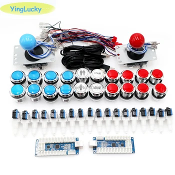 yinglucky diy arcade kit battop LED botões de + luta joystick para PC Raspberry Pi ps3 Xbox jogo de arcade cabinet