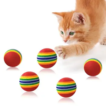 10PCS Gato Bolas de arco-íris Brinquedos de Gato Bola de Brinquedos arco-íris Lindo Gatinho Mastigar Brinquedos do animal de Estimação Bola de Brinquedos do Gato Mastigar Brinquedos