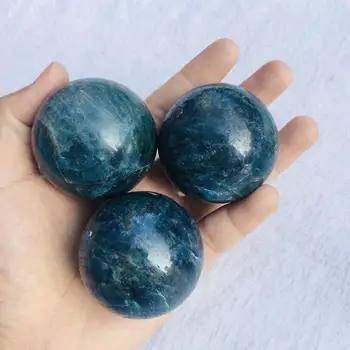 50mm Azul Natural Apatite Pedras de Cristal de Quartzo Mineral Esfera Globo Bola de Chakra Reiki Cura Decoração de Casa Crystal Cave