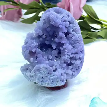 AAAANatural uva ágata ovo de Cristal ovo decoração de quartos, decoração de gema de aquário
