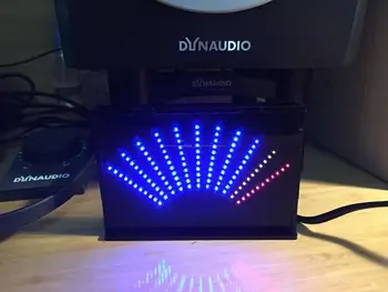 Fã de LED em forma de Música Display de Espectro Analisador de Áudio Estéreo Ponteiro do Indicador de Nível de ritmo MEDIDOR VU F/ MP3 amplificador de POTÊNCIA