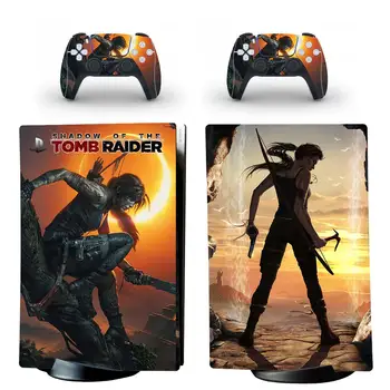 Tomb Raider PS5 Digital Adesivo de Pele Decalque da Tampa para PlayStation 5 Console e 2 Controladores de PS5 Pele Adesivo Vinil
