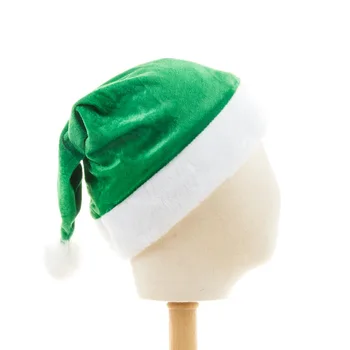 Natal verde Chapéu de Veludo Ouro de Adultos e de Crianças Vestido de Festa do Feriado até Natal, Decorações de Natal Chapéu