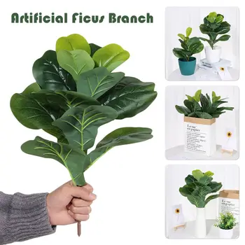 Arranjo Floral, Decoração Do Pátio Ornamento Artificial Ficus Ramo Falso Plantas Vivas Vegetação Falso Folhas