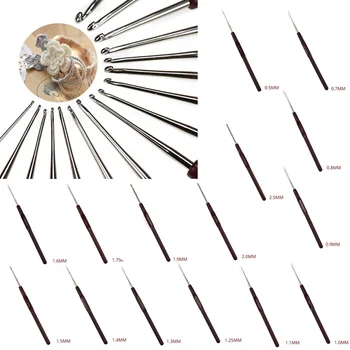 1PC DIY Agulhas de Tricô Prata Cabeça de agulha de Crochê 0,5-2,5 mm ,Liga de Alumínio Acessórios Kit de Artesanato