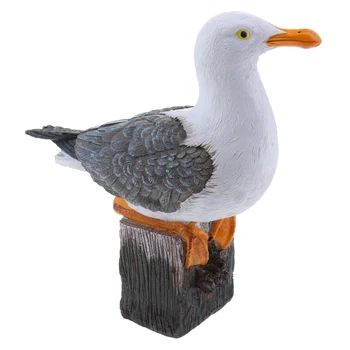 MagiDeal 1 Peça De Gaivota Do Mar De Aves Selvagens Modelo Estátua Estatueta De Artesanato Figura De Enfeite De Miniaturas Do Gramado Do Jardim Decoração