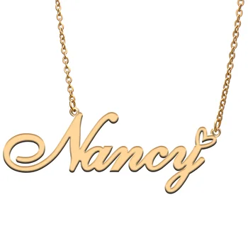 Nancy Nome de Tag Colar Personalizado de Jóias Pingente de Presentes para Mãe Filha Menina Amiga de Aniversário, Festa de Natal, Presente
