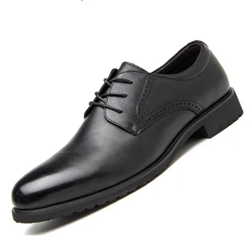 Homens clássico Britânico de Negócios Sapatos Respirável, resistente ao Desgaste e Sapatos de Couro, Vestido de Noiva Calçados