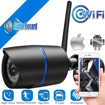 Câmera de Vigilância de vídeo wi-fi Câmera de Segurança IP HD sem Fio do CCTV Impermeável Exterior de Áudio Infravermelho Inteligente da Câmera da Segurança home