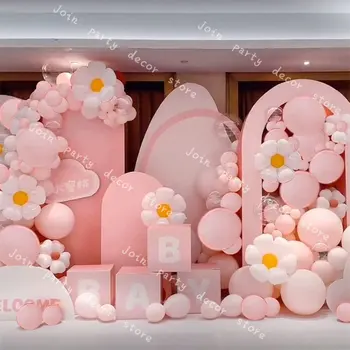 Retro Feijão Macaron Balões 91pcs Pequena Daisy Folha de Arco de Balão Garland Kit de Casamento, Festa de Aniversário, chá de Bebê Decoração