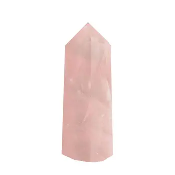 1 (UM) Quartzo Rosa Cristal Tower Obelisco Ponto - Fio de Embrulho - Chakra - Reiki - Grades de Cristal