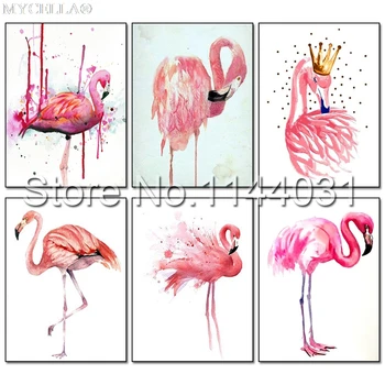 Animais 5D Diy Diamante Pintura Flamingo Strass Completo Bordado de Diamante Mosaico de obra de Bordador Parede de Artesanato em Ponto Cruz Kit