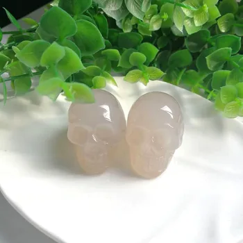 1pc Natural Ágata pedra preciosa bonito Crânios de Cristal de Quartzo Crânio Cura de Decoração de Casa de R