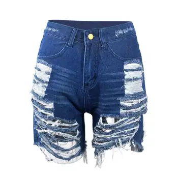 5 Cores de Verão, as Mulheres da Moda Ocos Franja Borda Shorts Jeans Sexy Sexy Casual Cintura Alta Quente Shorts Жаночыя шорты