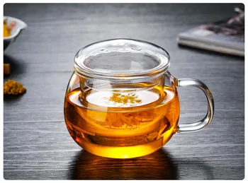 Rodada divertido conjunto de xícara de chá de casa filtro de água office transparente de tomada de presente