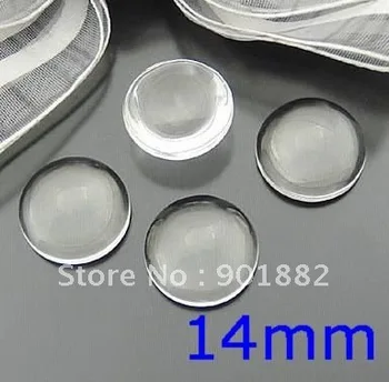 Livre shipng~! 100pcs/monte 14mm claro cúpula de ampliação de vidro redonda pequena, foto pendente da jóia de pastilhas