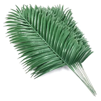 12Pcs Artificial Folhas de Palmeira Plantas Artificiais de Folhas de Palmeira Tropical de Grandes Folhas de Palmeira de Vegetação da Planta de Folhas Festa Havaiana