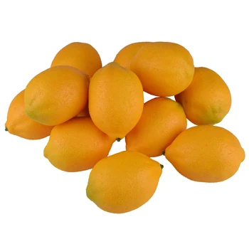 12PCS Realistas Imitação Artificial de Limão Falso Espuma de Frutas Molde Adereços de Casa, Cozinha, Decoração de Festa de Acessórios
