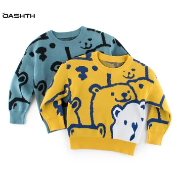 OASHTH de roupas infantis outono e inverno nova camisola de moda para crianças camisola meninos malhas