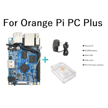 Laranja Pi PC Plus H3 1GB de memória DDR3+Transparente+5V3A Carregador Cortex-A7 Quad Core Executar Android4.4/Ubuntu/Debian Plug EUA