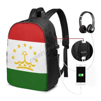 Mochila Tajiquistão Bandeira Tajik Mapa do País ESTÁ NO MEU DNA Fãs Estudante de Viagem Mochila Casual Laptop de Volta Pack Unisex