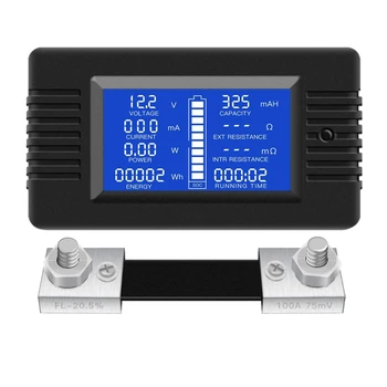 DC Battery Monitor Multifunções Medidor de LCD Display Digital de Tensão de Corrente de Energia Solar Medidor de Multímetro Amperímetro Voltímetro(Amplamente