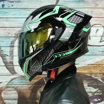 2 Presentes moto Moto Moto Leme Capacetes da Motocicleta de Alta Qualidade, Inverter-se PONTO approvedHelmet Abs facial Capacetes para motociclistas