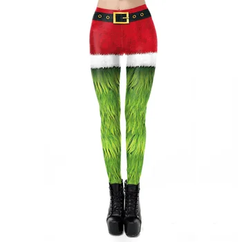 Mulheres de Calças Slim Natal Calças Impresso Senhoras Leggings Hip Elevador Lápis, Calças Longas de Moda Casual Calças Skinny Roupas