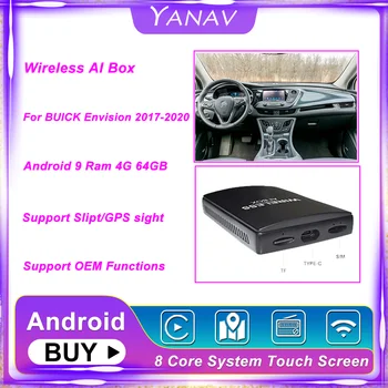 Carplay sem Fio Ai Caixa de Bluetooth Dual Android 9 Para o BUICK Imaginar 2017-2020 Automático auto-Rádio Multimédia Leitor de Smart Box HDMI