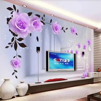beibehang papel de parede Personalizado rosa 3D фотообои grande pintura decorativa sala de estar, quarto PLANO de fundo, papéis de parede decoração da casa