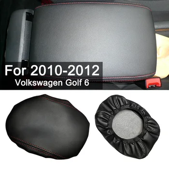 Carro de Controle Central com apoio de Braço Caixa de Microfibra com acabamento em Couro Capa Para VW Golf 6 MK6 2010 2011 2012 2013