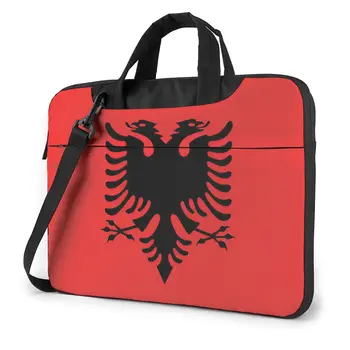 Albanês Bandeira Saco De Laptop Case De Proteção Vintage Saco Do Computador De Bicicleta Crossbody Bolsa De Laptop