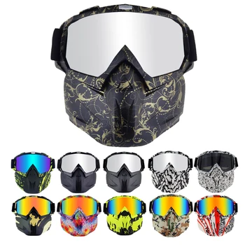 Óculos de proteção da motocicleta Permeável Homens de Bicicleta Óculos Com Máscara Destacável UV400 Esportes de Corrida de Motocross Bicicleta de BTT Mulheres de Óculos de sol