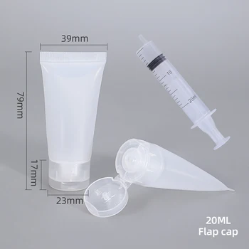 50PCS 20ML Vazio Recarregáveis de Plástico Macio Tubos Cosméticos Exemplo Garrafas de Maquiagem de Viagem Recipientes para batons Lip Gloss