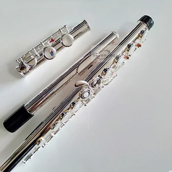 Frete Grátis Flauta 271 Banhado A Prata Profissional Flauta Instrumento Intermediário Aluno Flautas C Perna 16 Furos Fechada E A Chave