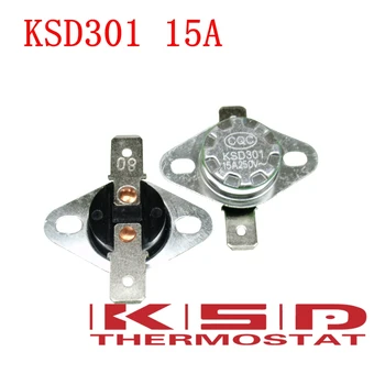 5pcs KSD301 40 40 Graus Celsius 15A250V NF, Normalmente Fechado Interruptor de Temperatura do Termostato de controle de Temperatura interruptor do sensor