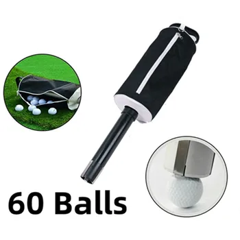 Portátil Bola De Golfe Retriever Com Plástico Removível Tubo Fácil Para Pegar A Bola E Segure Até 60 Bolas De Golfe Acessórios