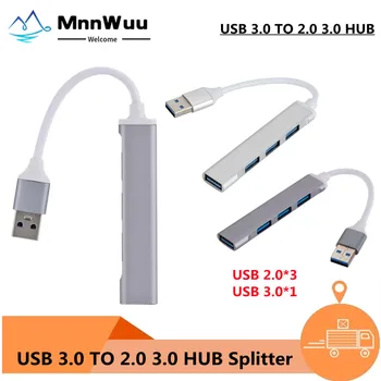 HUB USB 3.0 TypeA 4 Porta Multi Divisor de Adaptador OTG Para Xiaomi Lenovo Macbook Pro Ar PC Computador Notebook Acessórios