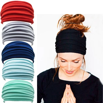 2021 Mulheres Yoga Hairband Não Escorregadia Elástica Do Estiramento Execução Esportivas, Acessórios De Moda Ginásio Sweatband Ampla Faixa De Basquete Banda